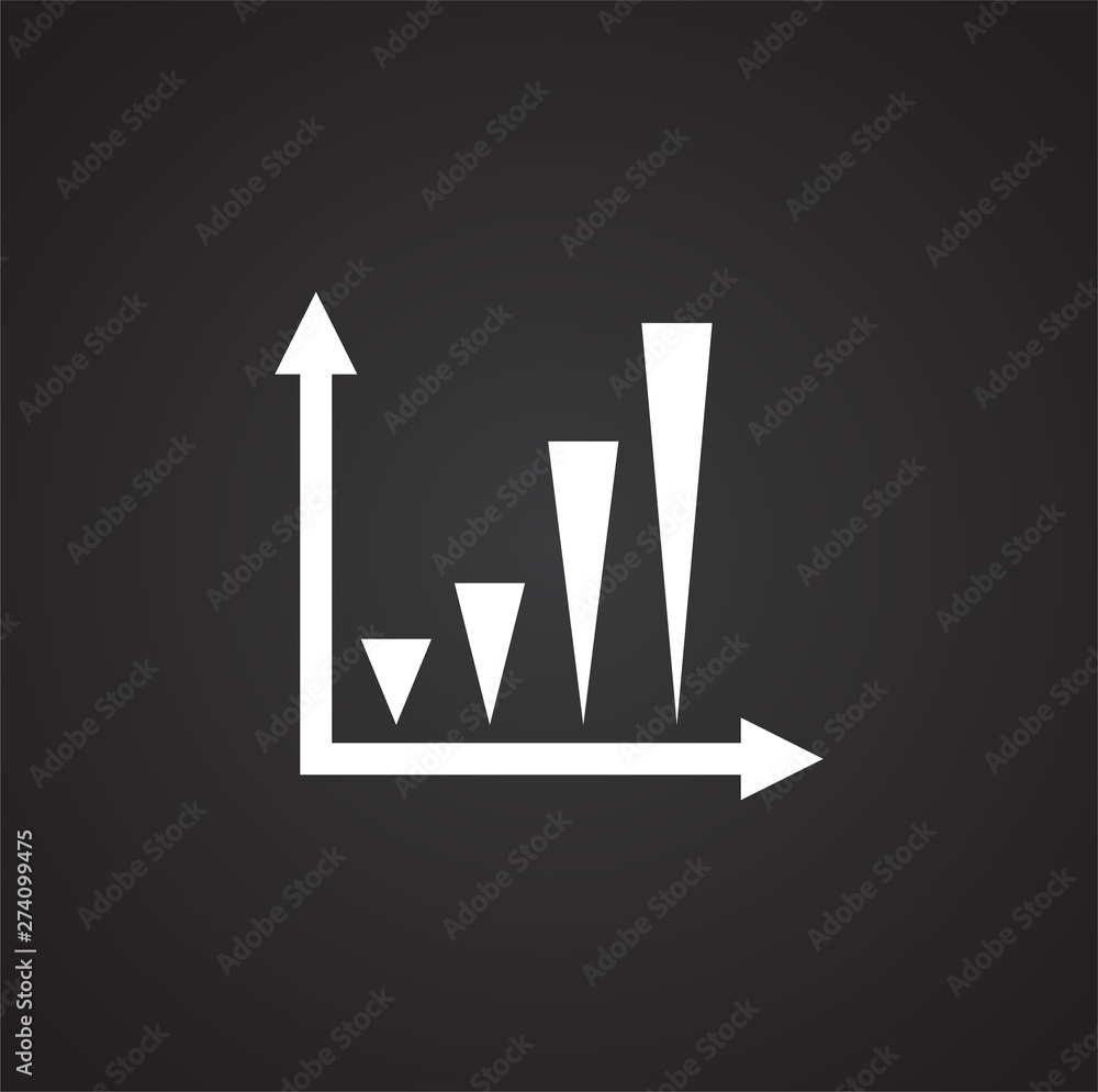 Poster up grow chart icon on background for graphic and web design. simple illustration. internet concept s