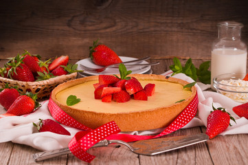 Strawberry cheesecake. 