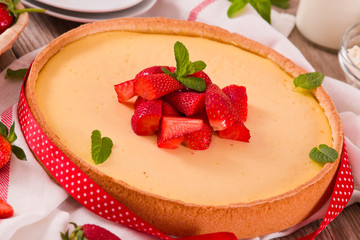 Strawberry cheesecake. 