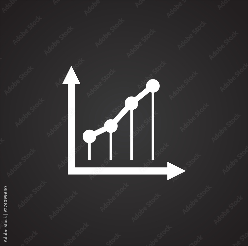 Poster up grow chart icon on background for graphic and web design. simple illustration. internet concept s