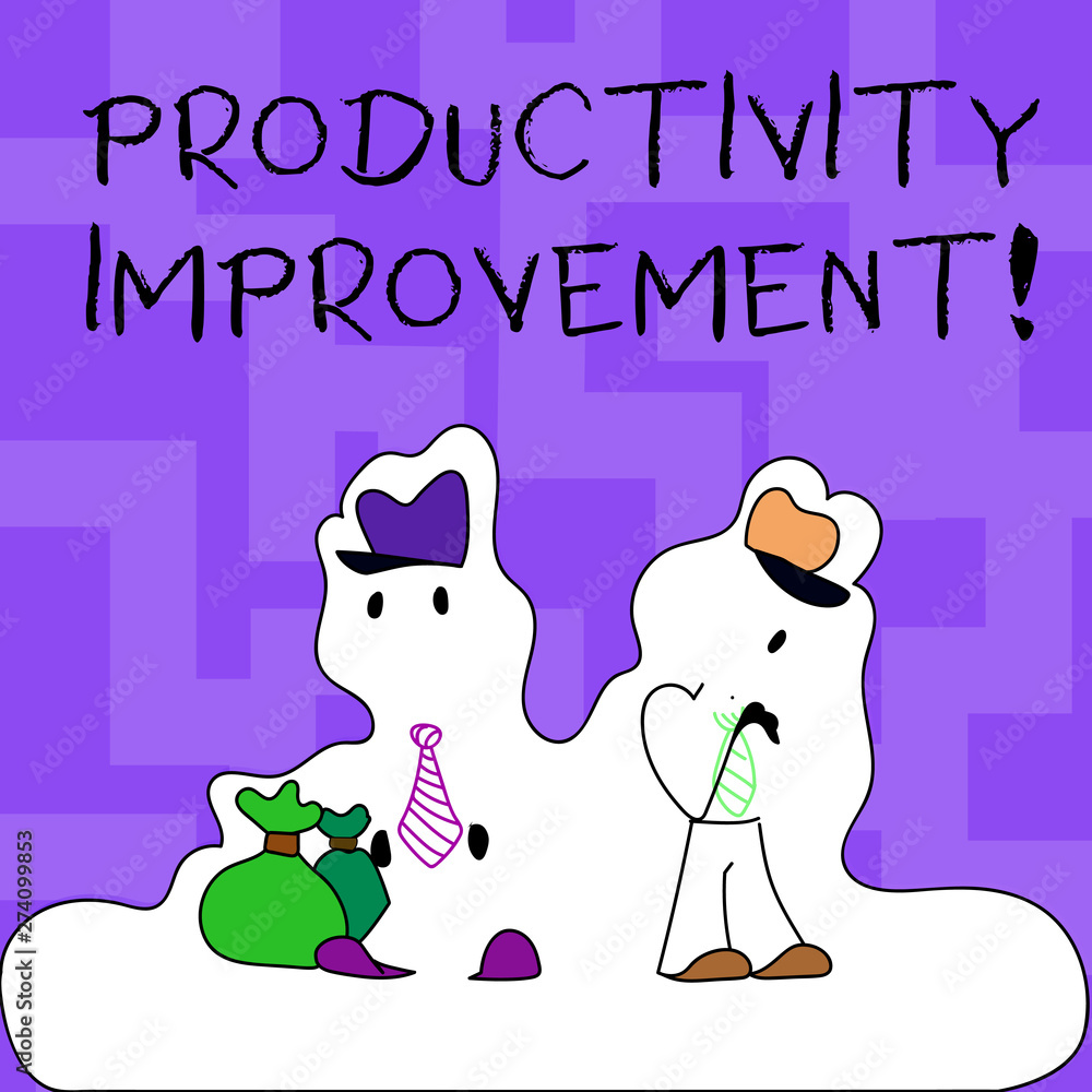 Poster text sign showing productivity improvement. business photo text process of achieving more output fro