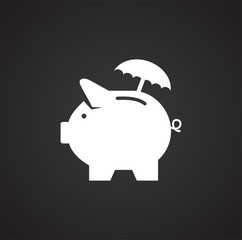 Piggy bank icon on background for graphic and web design. Simple illustration. Internet concept symbol for website button or mobile app