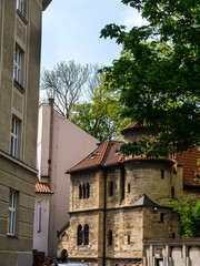 Fototapeta na wymiar The Josefov or jewish District of Prague with its 6 synagogues