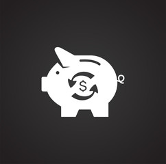 Piggy bank icon on background for graphic and web design. Simple illustration. Internet concept symbol for website button or mobile app