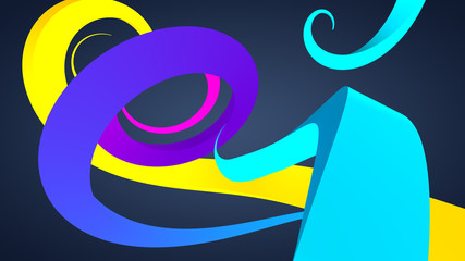 Colorful twisted spiral swirl circle background 3