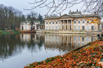 Lazienki palace or Palace on the Water in Royal Baths Park. Warsaw. Poland