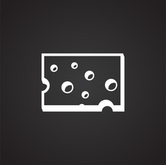 Cheese related icon on background for graphic and web design. Simple illustration. Internet concept symbol for website button or mobile app.
