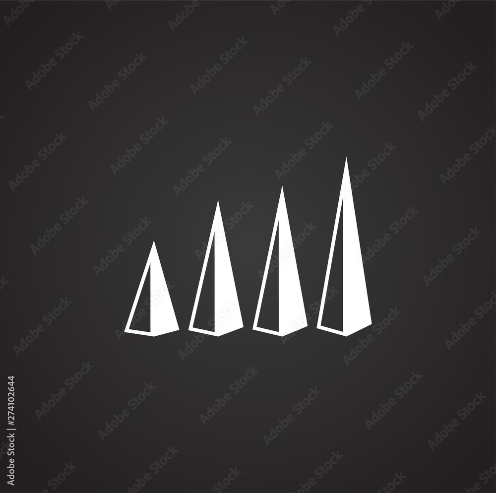 Poster up grow chart icon on background for graphic and web design. simple illustration. internet concept s