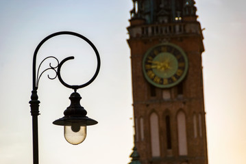 Fototapeta na wymiar Tower of city Main Hall in Gdansk