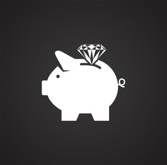Piggy bank icon on background for graphic and web design. Simple illustration. Internet concept symbol for website button or mobile app