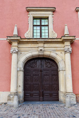 Door of Royal Castle in Warsaw. Poland