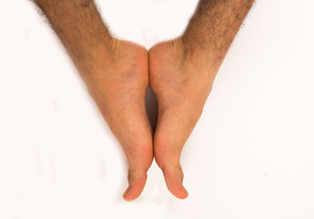 male foots isolated white background
