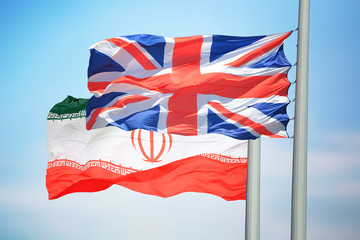 British and Iranian flags