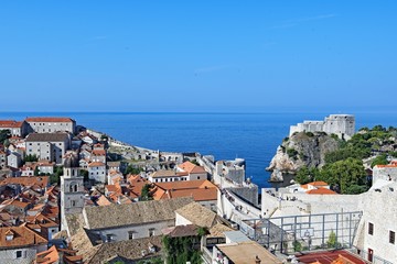 Fototapeta premium View from Drubrovnik Old Town Castle Wall walk