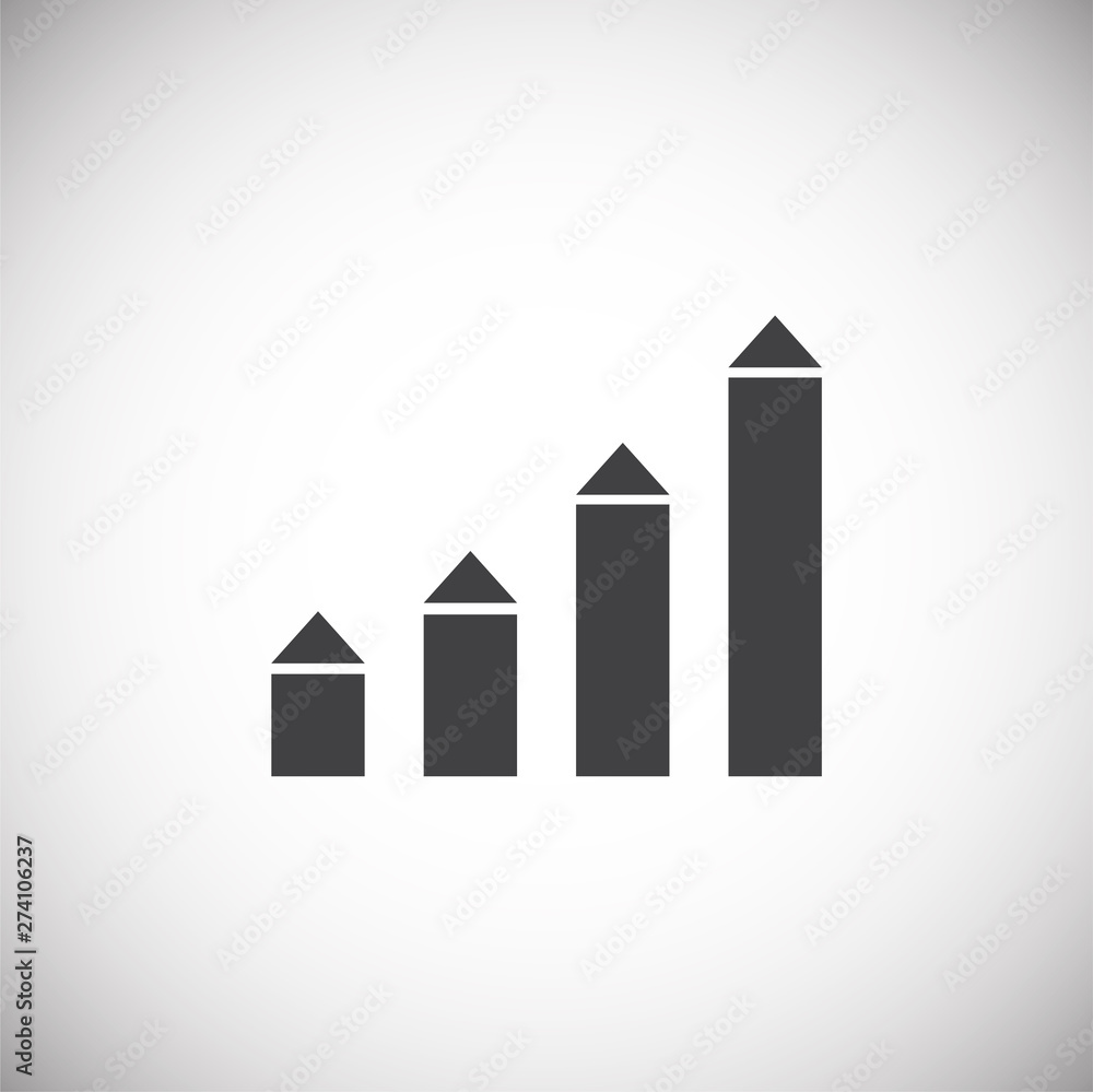 Poster up grow chart icon on background for graphic and web design. simple illustration. internet concept s