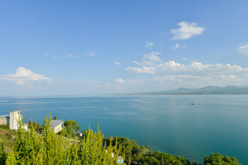 Fototapeta na wymiar Sevan lake in the Gegharkunik Province of Armenia.