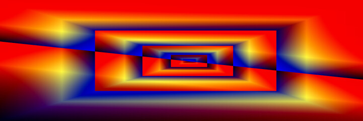 Obraz premium Digital Art, panoramic abstract three-dimensional objects with soft lighting, Germany