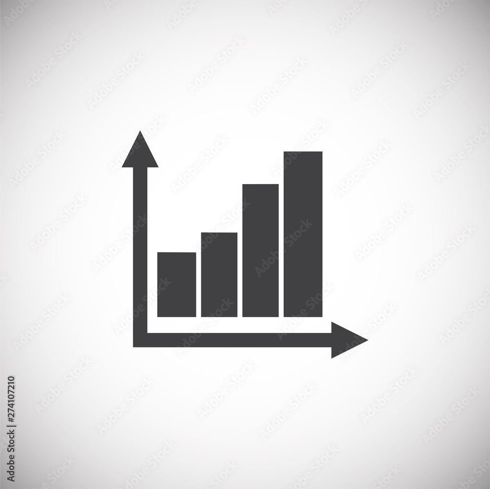 Poster up grow chart icon on background for graphic and web design. simple illustration. internet concept s