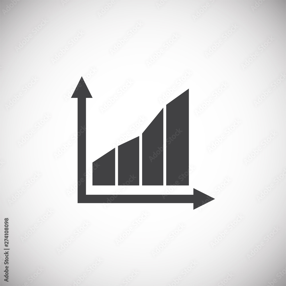 Poster up grow chart icon on background for graphic and web design. simple illustration. internet concept s