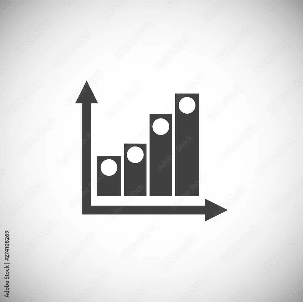 Poster up grow chart icon on background for graphic and web design. simple illustration. internet concept s