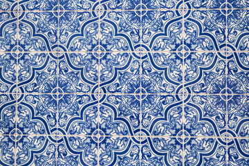 Traditional ornate portuguese decorative tiles azulejos