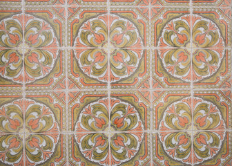 Traditional ornate portuguese decorative tiles azulejos