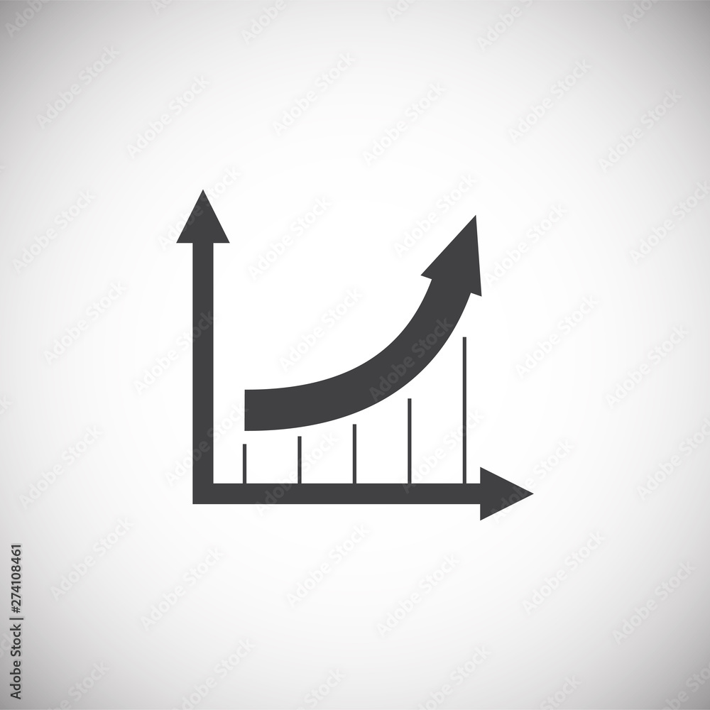 Poster up grow chart icon on background for graphic and web design. simple illustration. internet concept s