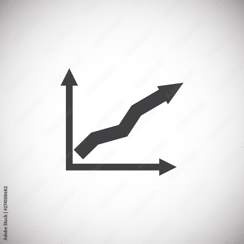 Poster up grow chart icon on background for graphic and web design. simple illustration. internet concept s