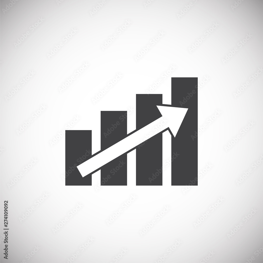 Poster up grow chart icon on background for graphic and web design. simple illustration. internet concept s