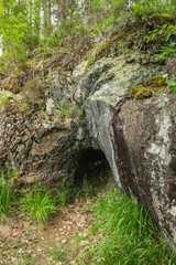 A glacial pothole on a rock near the river Jokelanjoki, Kouvola, Finland
