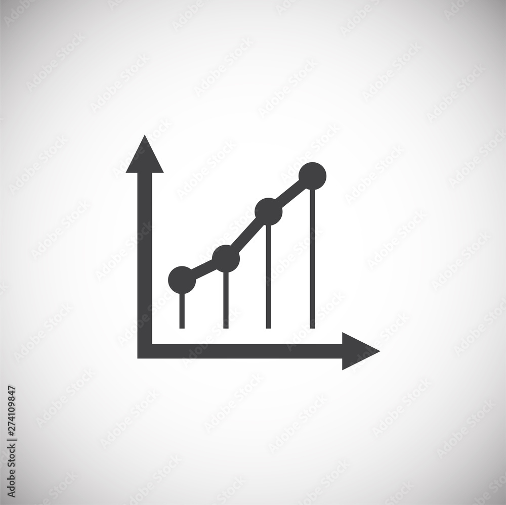 Poster up grow chart icon on background for graphic and web design. simple illustration. internet concept s