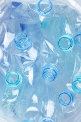 Crushed plastic bottles