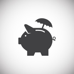 Piggy bank icon on background for graphic and web design. Simple illustration. Internet concept symbol for website button or mobile app