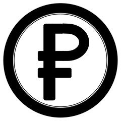 Russian Ruble icon in round circle vector.