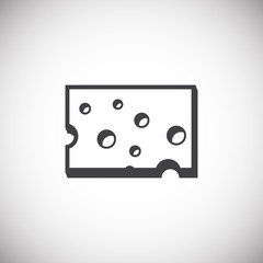 Cheese related icon on background for graphic and web design. Simple illustration. Internet concept symbol for website button or mobile app.