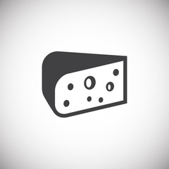 Cheese related icon on background for graphic and web design. Simple illustration. Internet concept symbol for website button or mobile app.
