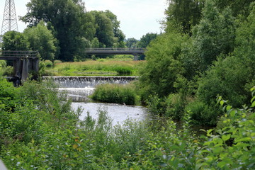 Fototapeta na wymiar The small river Zschopau in Frankenberg/Saxony