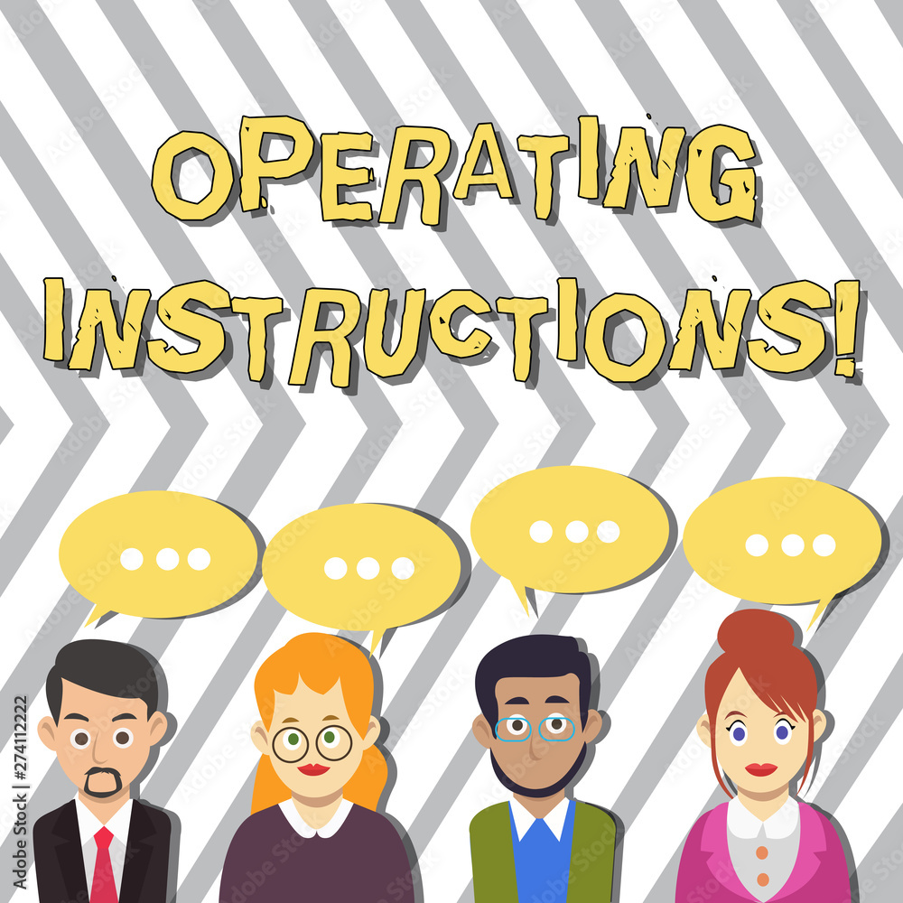 Poster conceptual hand writing showing operating instructions. concept meaning full information on how some