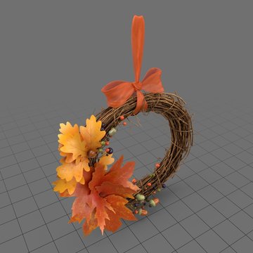 Autumn wreath with bow