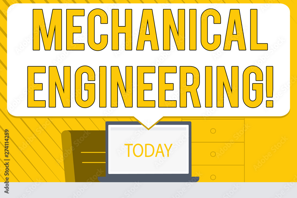 Poster word writing text mechanical engineering. business photo showcasing concerned with industrial applic