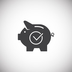 Piggy bank icon on background for graphic and web design. Simple illustration. Internet concept symbol for website button or mobile app