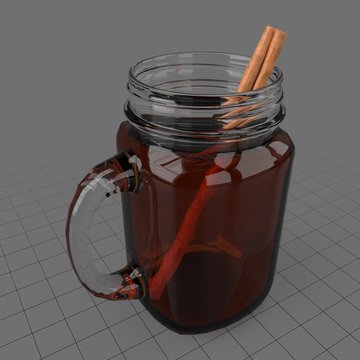 Apple cider with cinnamon sticks