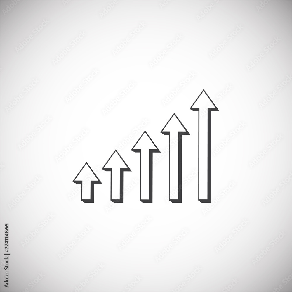 Poster up grow chart icon on background for graphic and web design. simple illustration. internet concept s