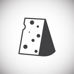 Cheese related icon on background for graphic and web design. Simple illustration. Internet concept symbol for website button or mobile app.