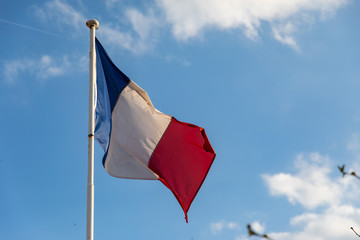 French flag waving on the wind