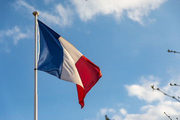 French flag waving on the wind