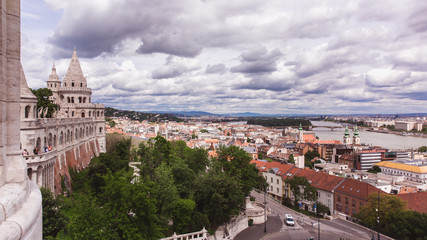 Obraz premium Panoramic view from Fisherman's Bastion in Budapest city, Hungary