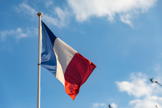 French flag waving on the wind