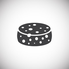 Cheese related icon on background for graphic and web design. Simple illustration. Internet concept symbol for website button or mobile app.