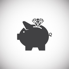 Piggy bank icon on background for graphic and web design. Simple illustration. Internet concept symbol for website button or mobile app